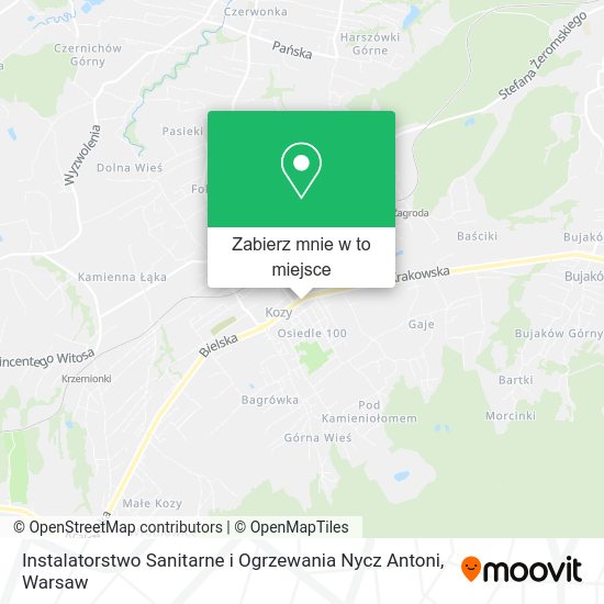 Mapa Instalatorstwo Sanitarne i Ogrzewania Nycz Antoni