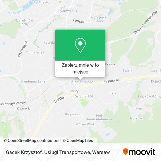 Mapa Gacek Krzysztof. Usługi Transportowe