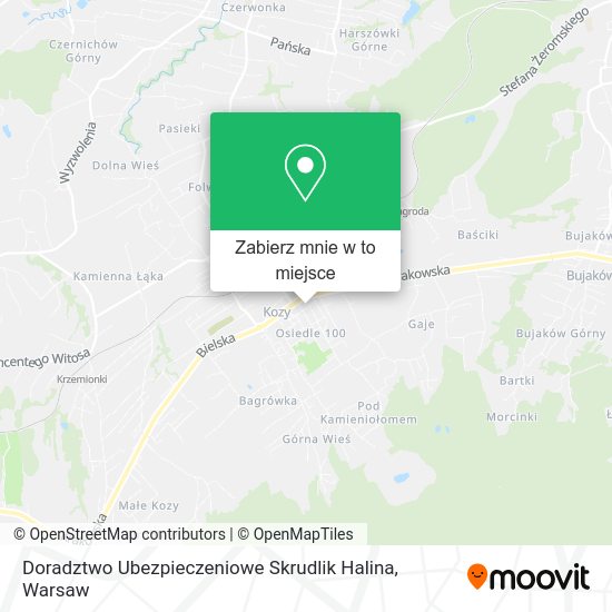 Mapa Doradztwo Ubezpieczeniowe Skrudlik Halina