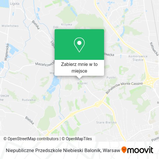 Mapa Niepubliczne Przedszkole Niebieski Balonik