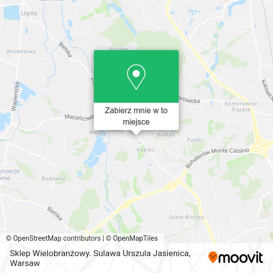 Mapa Sklep Wielobranżowy. Sulawa Urszula Jasienica