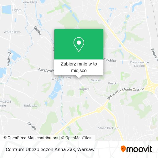 Mapa Centrum Ubezpieczen Anna Żak