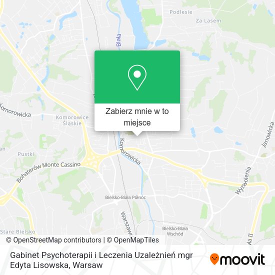 Mapa Gabinet Psychoterapii i Leczenia Uzależnień mgr Edyta Lisowska