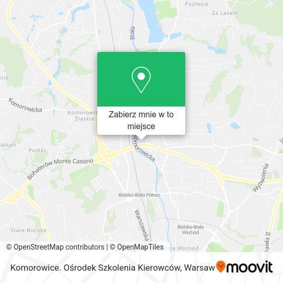 Mapa Komorowice. Ośrodek Szkolenia Kierowców