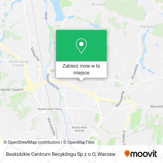 Mapa Beskidzkie Centrum Recyklingu Sp z o O