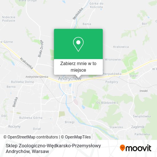 Mapa Sklep Zoologiczno-Wędkarsko-Przemysłowy Andrychów