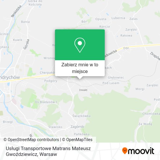 Mapa Usługi Transportowe Matrans Mateusz Gwoździewicz