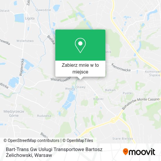 Mapa Bart-Trans Gw Usługi Transportowe Bartosz Żelichowski