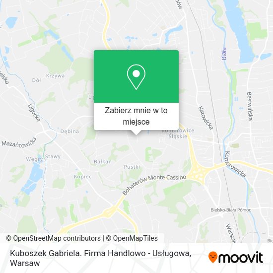 Mapa Kuboszek Gabriela. Firma Handlowo - Usługowa