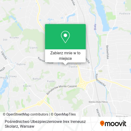 Mapa Pośrednictwo Ubezpieczeniowe Irex Ireneusz Skolarz