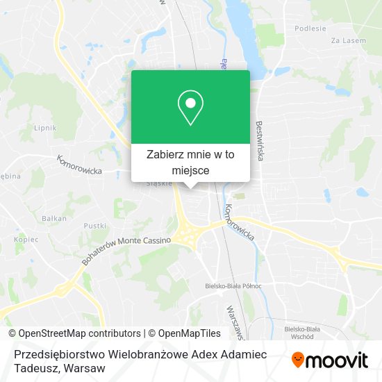 Mapa Przedsiębiorstwo Wielobranżowe Adex Adamiec Tadeusz