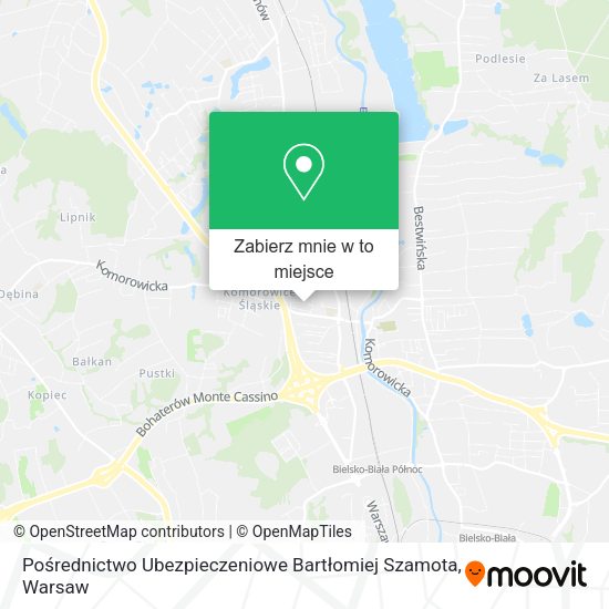 Mapa Pośrednictwo Ubezpieczeniowe Bartłomiej Szamota