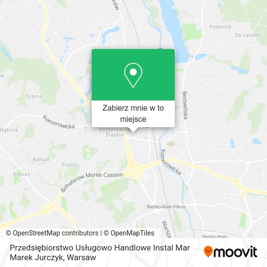 Mapa Przedsiębiorstwo Usługowo Handlowe Instal Mar Marek Jurczyk