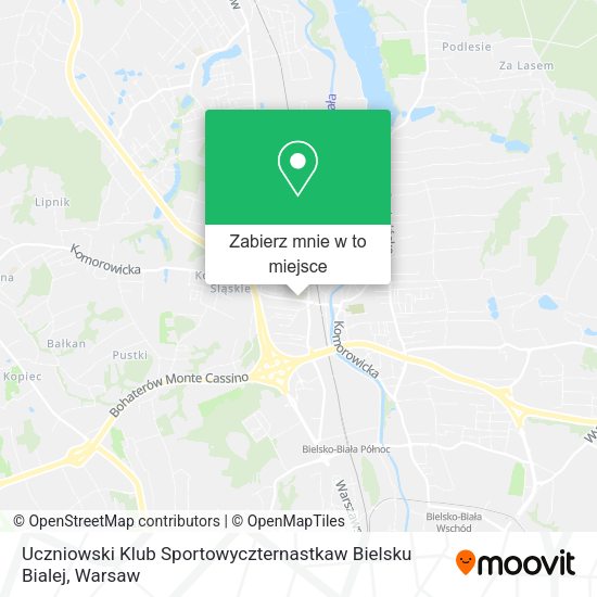 Mapa Uczniowski Klub Sportowyczternastkaw Bielsku Bialej