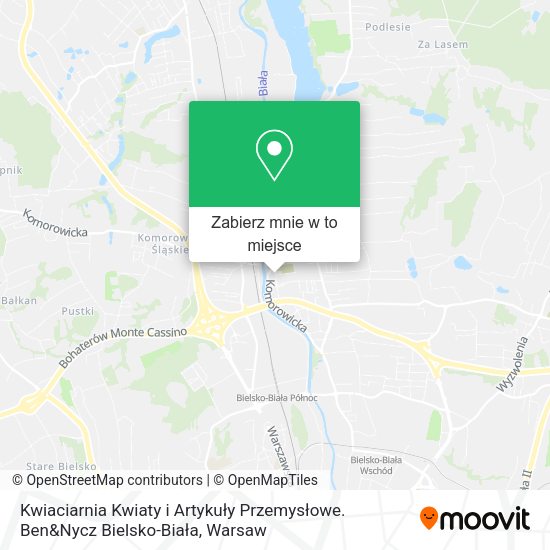 Mapa Kwiaciarnia Kwiaty i Artykuły Przemysłowe. Ben&Nycz Bielsko-Biała