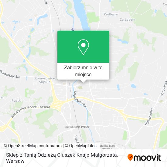 Mapa Sklep z Tanią Odzieżą Ciuszek Knajp Małgorzata