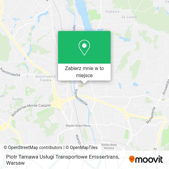 Mapa Piotr Tarnawa Usługi Transportowe Emssertrans