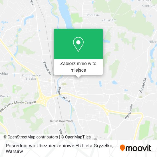 Mapa Pośrednictwo Ubezpieczeniowe Elżbieta Gryzełko