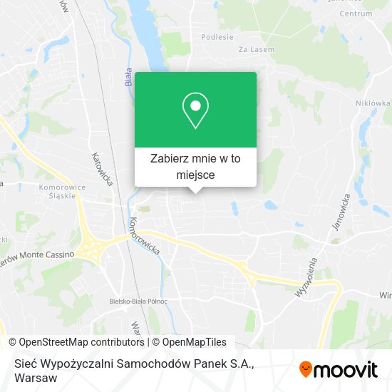 Mapa Sieć Wypożyczalni Samochodów Panek S.A.