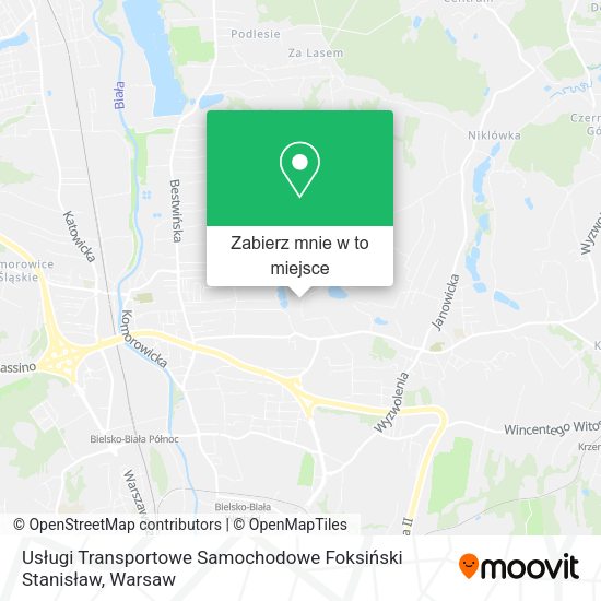 Mapa Usługi Transportowe Samochodowe Foksiński Stanisław