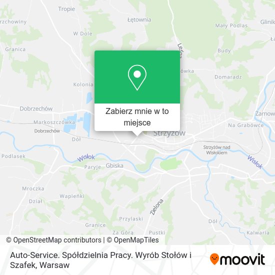 Mapa Auto-Service. Spółdzielnia Pracy. Wyrób Stołów i Szafek