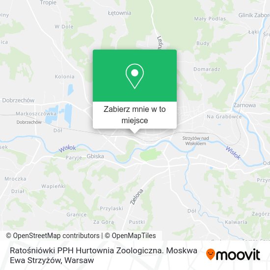 Mapa Ratośniówki PPH Hurtownia Zoologiczna. Moskwa Ewa Strzyżów