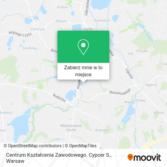 Mapa Centrum Kształcenia Zawodowego. Cypcer S.