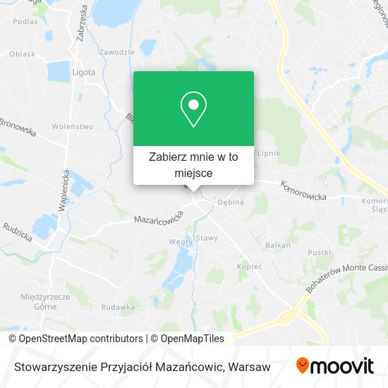 Mapa Stowarzyszenie Przyjaciół Mazańcowic