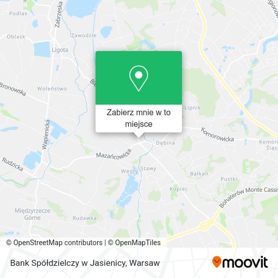 Mapa Bank Spółdzielczy w Jasienicy