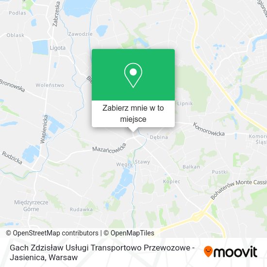 Mapa Gach Zdzisław Usługi Transportowo Przewozowe - Jasienica