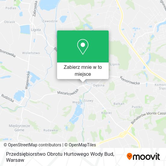 Mapa Przedsiębiorstwo Obrotu Hurtowego Wody Bud