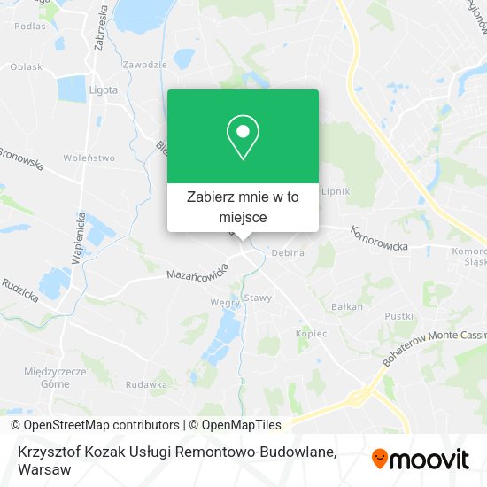 Mapa Krzysztof Kozak Usługi Remontowo-Budowlane