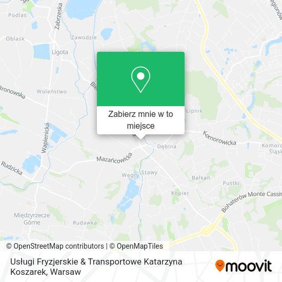 Mapa Usługi Fryzjerskie & Transportowe Katarzyna Koszarek