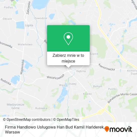 Mapa Firma Handlowo Usługowa Han Bud Kamil Hańderek