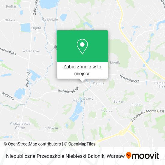 Mapa Niepubliczne Przedszkole Niebieski Balonik