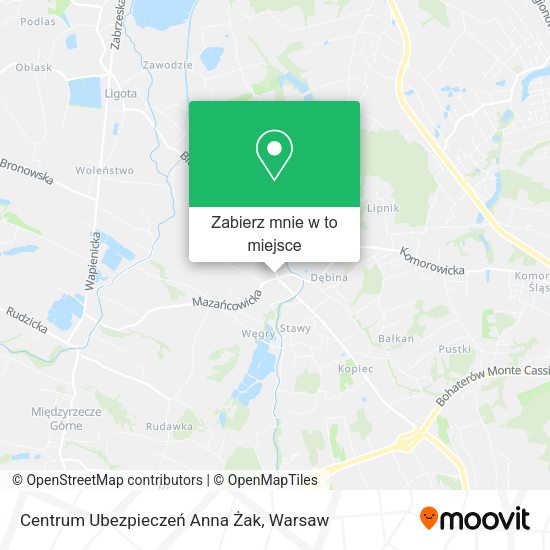 Mapa Centrum Ubezpieczeń Anna Żak