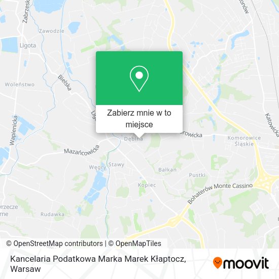 Mapa Kancelaria Podatkowa Marka Marek Kłaptocz