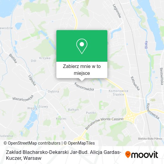 Mapa Zakład Blacharsko-Dekarski Jar-Bud. Alicja Gardas-Kuczer