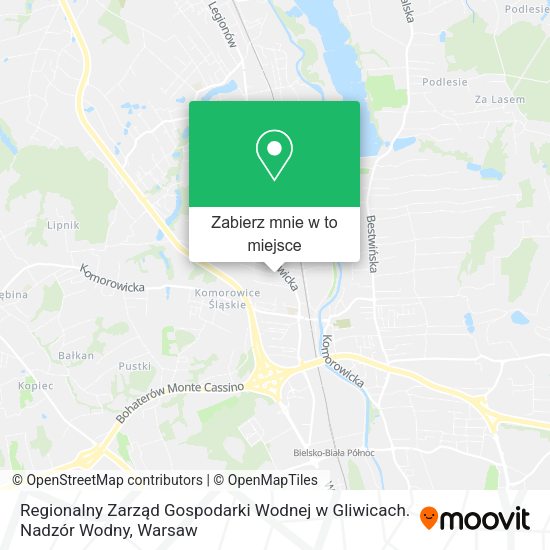 Mapa Regionalny Zarząd Gospodarki Wodnej w Gliwicach. Nadzór Wodny