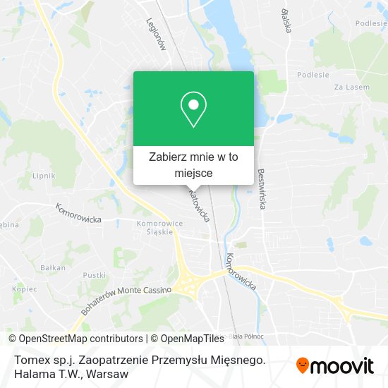 Mapa Tomex sp.j. Zaopatrzenie Przemysłu Mięsnego. Halama T.W.