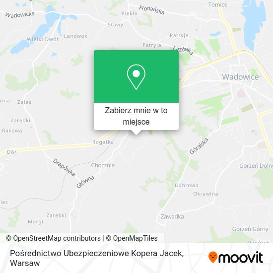 Mapa Pośrednictwo Ubezpieczeniowe Kopera Jacek