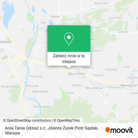 Mapa Ania Tania Odzież s.c. Jolanta Żurek Piotr Sajdak