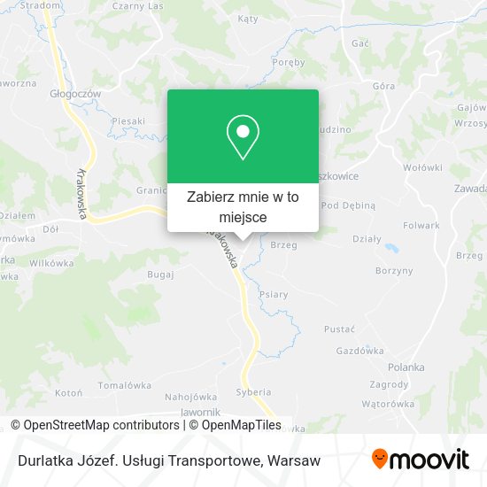 Mapa Durlatka Józef. Usługi Transportowe