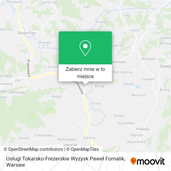 Mapa Usługi Tokarsko-Frezerskie Wyzysk Paweł Fornalik