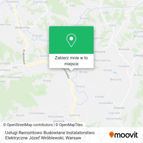 Mapa Usługi Remontowo Budowlane Instalatorstwo Elektryczne Józef Wróblewski