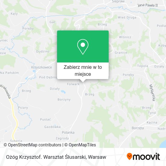 Mapa Ożóg Krzysztof. Warsztat Ślusarski