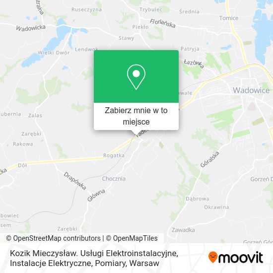 Mapa Kozik Mieczysław. Usługi Elektroinstalacyjne, Instalacje Elektryczne, Pomiary