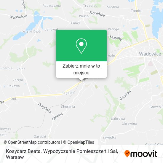 Mapa Kosycarz Beata. Wypożyczanie Pomieszczeń i Sal