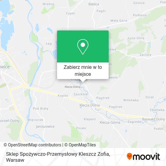 Mapa Sklep Spożywczo-Przemysłowy Kleszcz Zofia