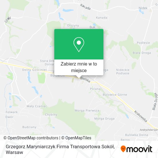 Mapa Grzegorz Maryniarczyk Firma Transportowa Sokół